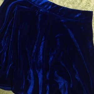 Royal Blue Velvet/Velour Tobi Skater Skirt